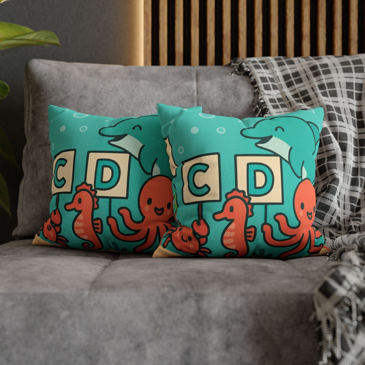 Coral Reef Alphabet Parade custom pillow cases