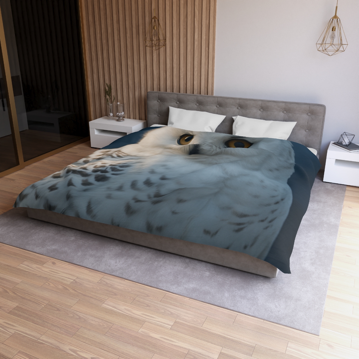 Midnight Watch Snowy Owl personalized bedding duvets