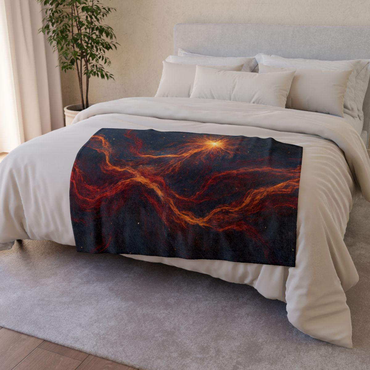 Ember Filament Bloom designer printed blankets