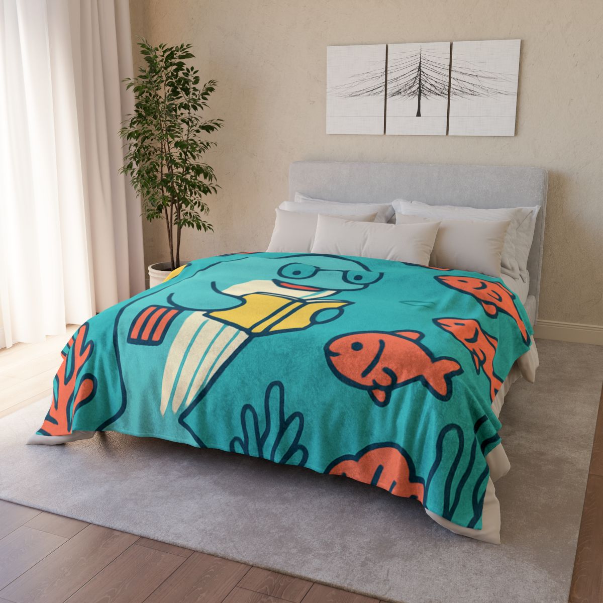 Coral Library Cruise decorative home blankets