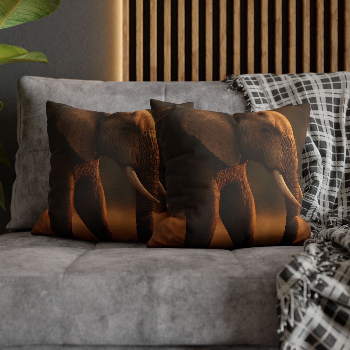 Savannah Sentinel Elephant designer print pillow cases