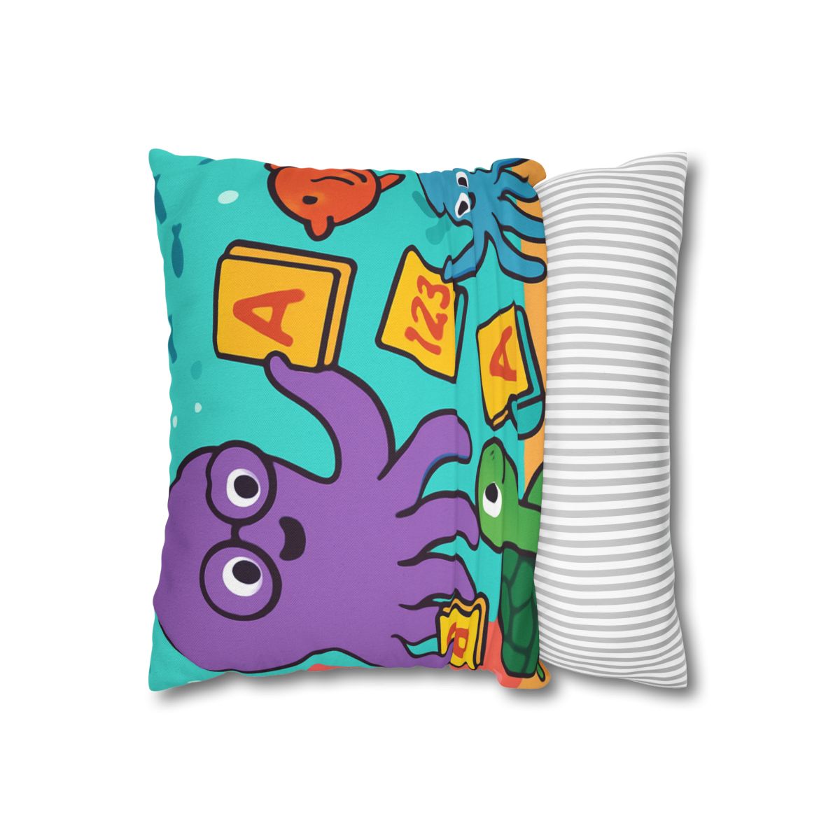 Octopus Librarian In Coral Reef School custom pillow cases