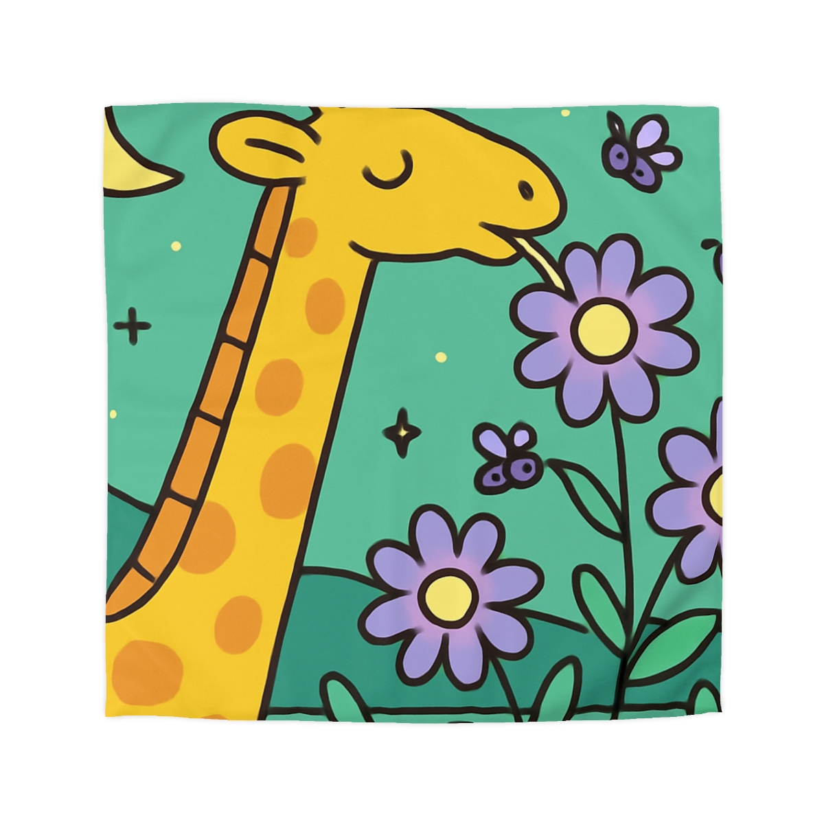 Galactic Garden Giraffe trendy bedroom duvets