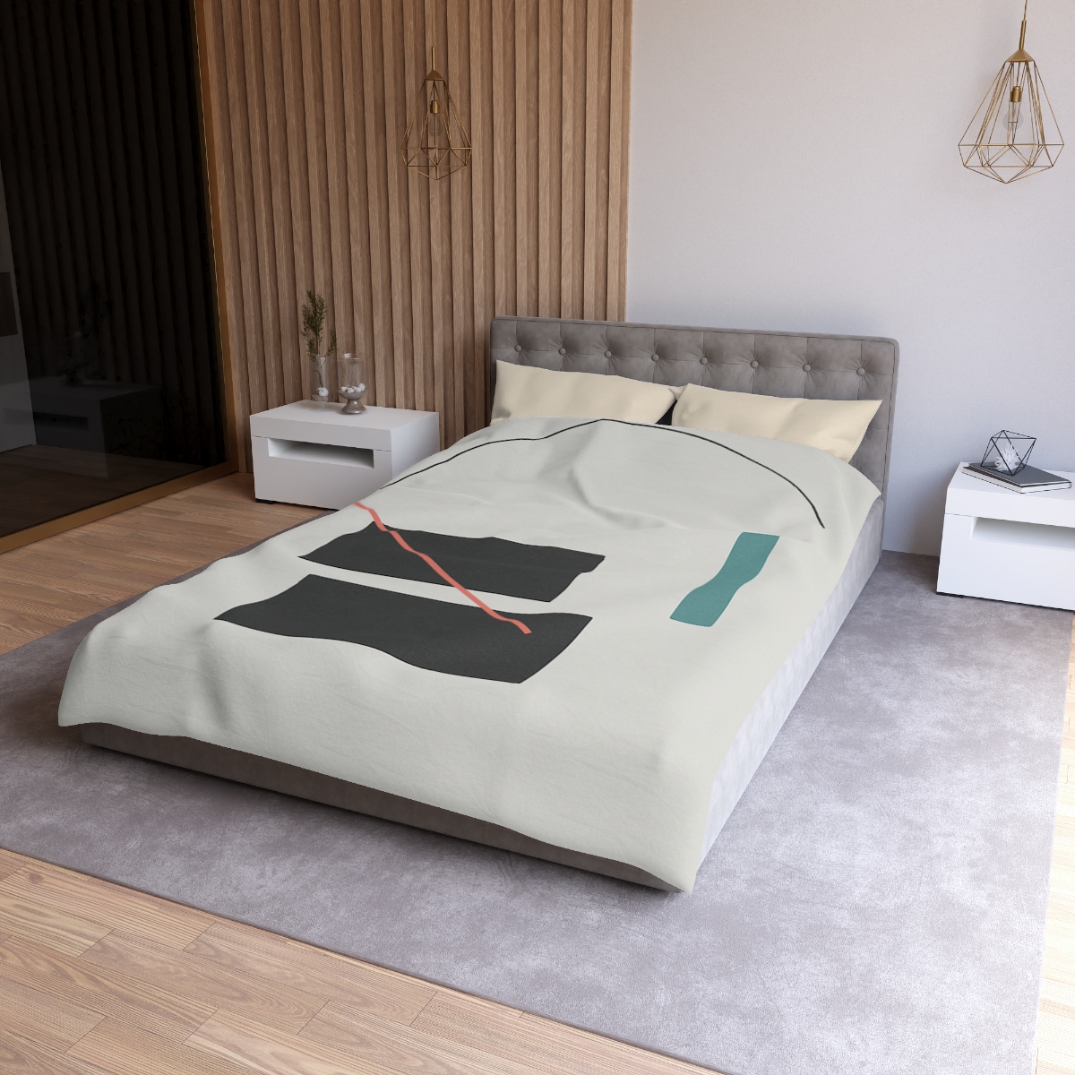 Stacked Rectangles With Crossing Arc trendy bedroom duvets