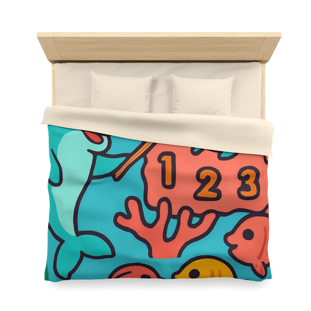 Cosmic Coral Reef Classroom personalized bedding duvets