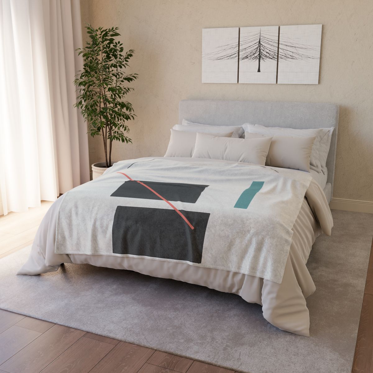 Stacked Rectangles With Crossing Arc custom blankets