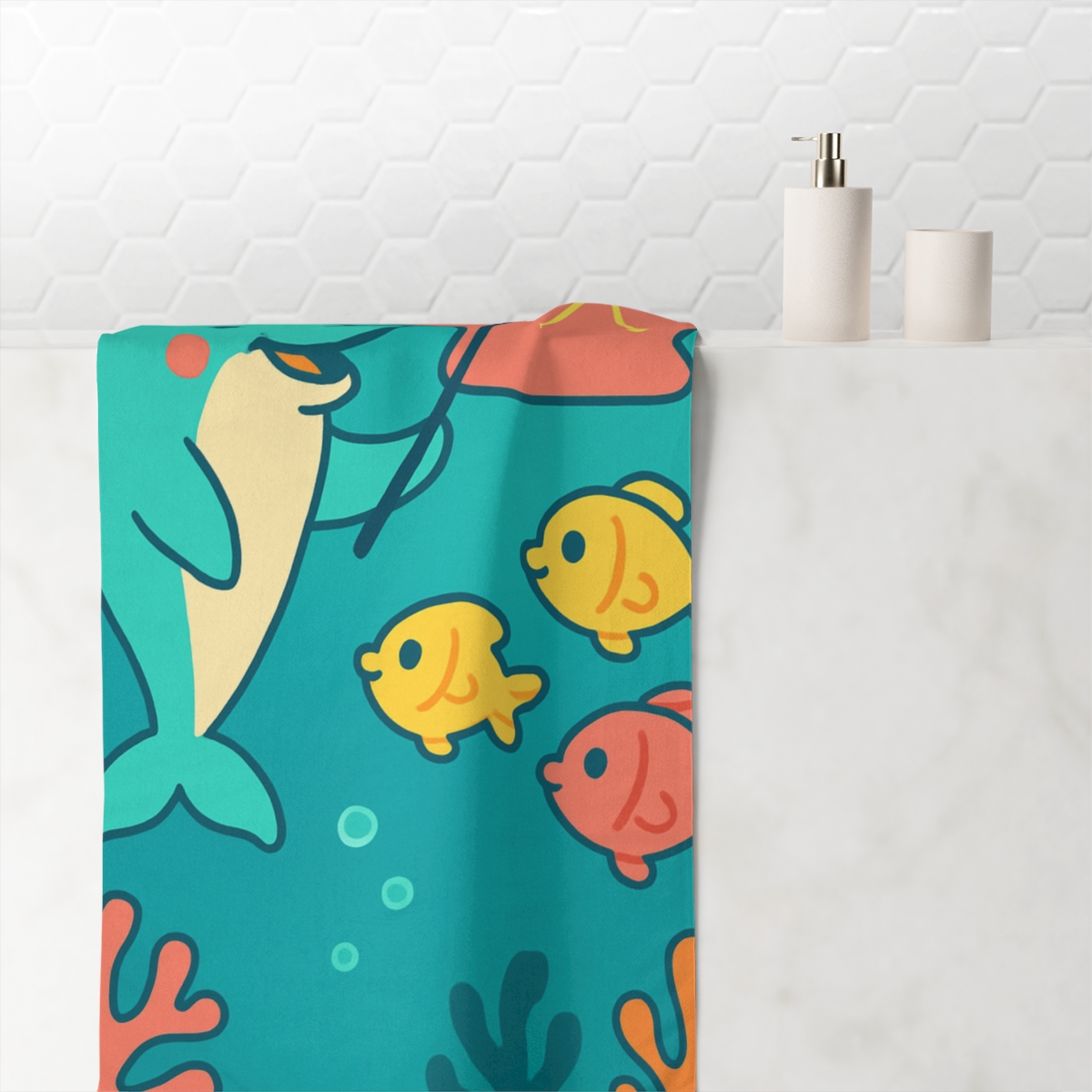 Starlight Coral Reef School decorative home towels
