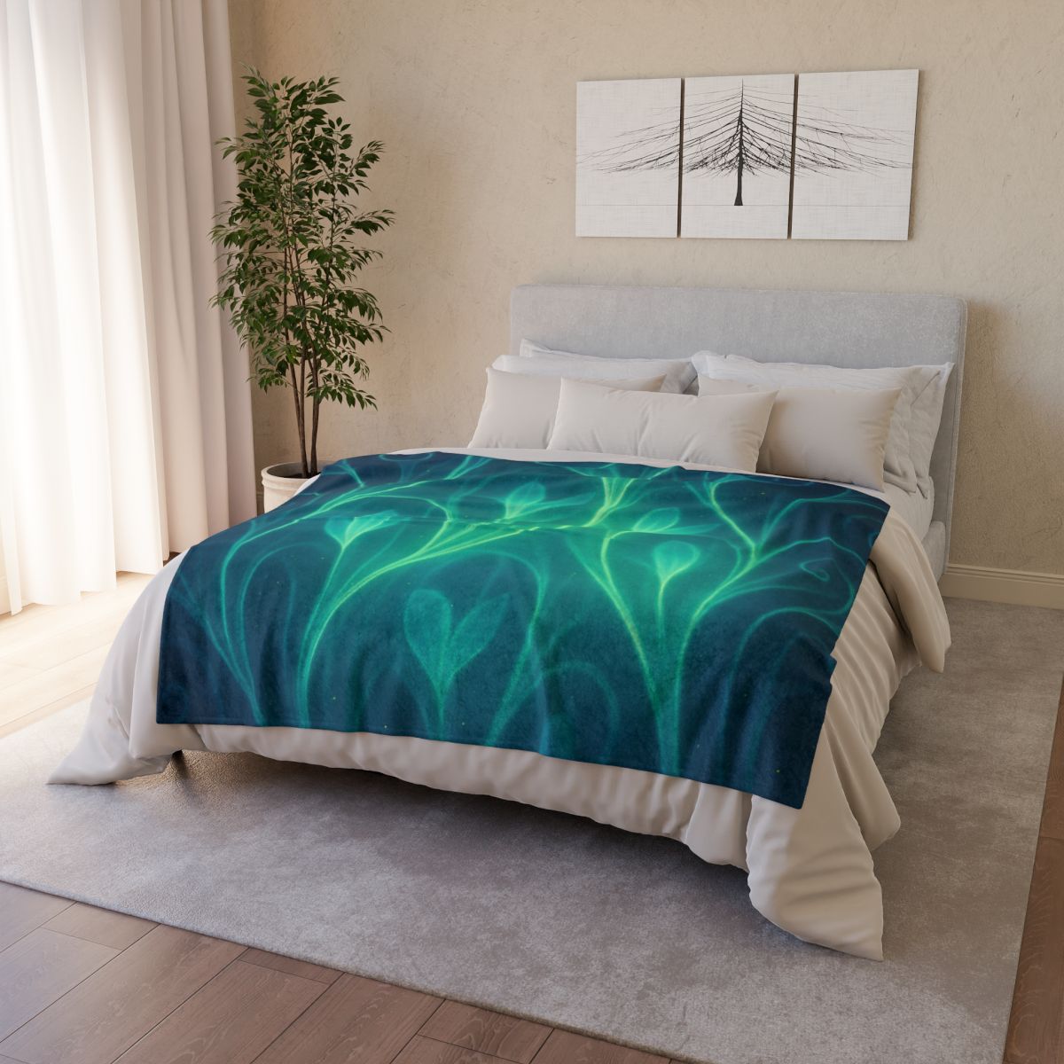 Vine Curl Aurora Lattice soft fleece blankets