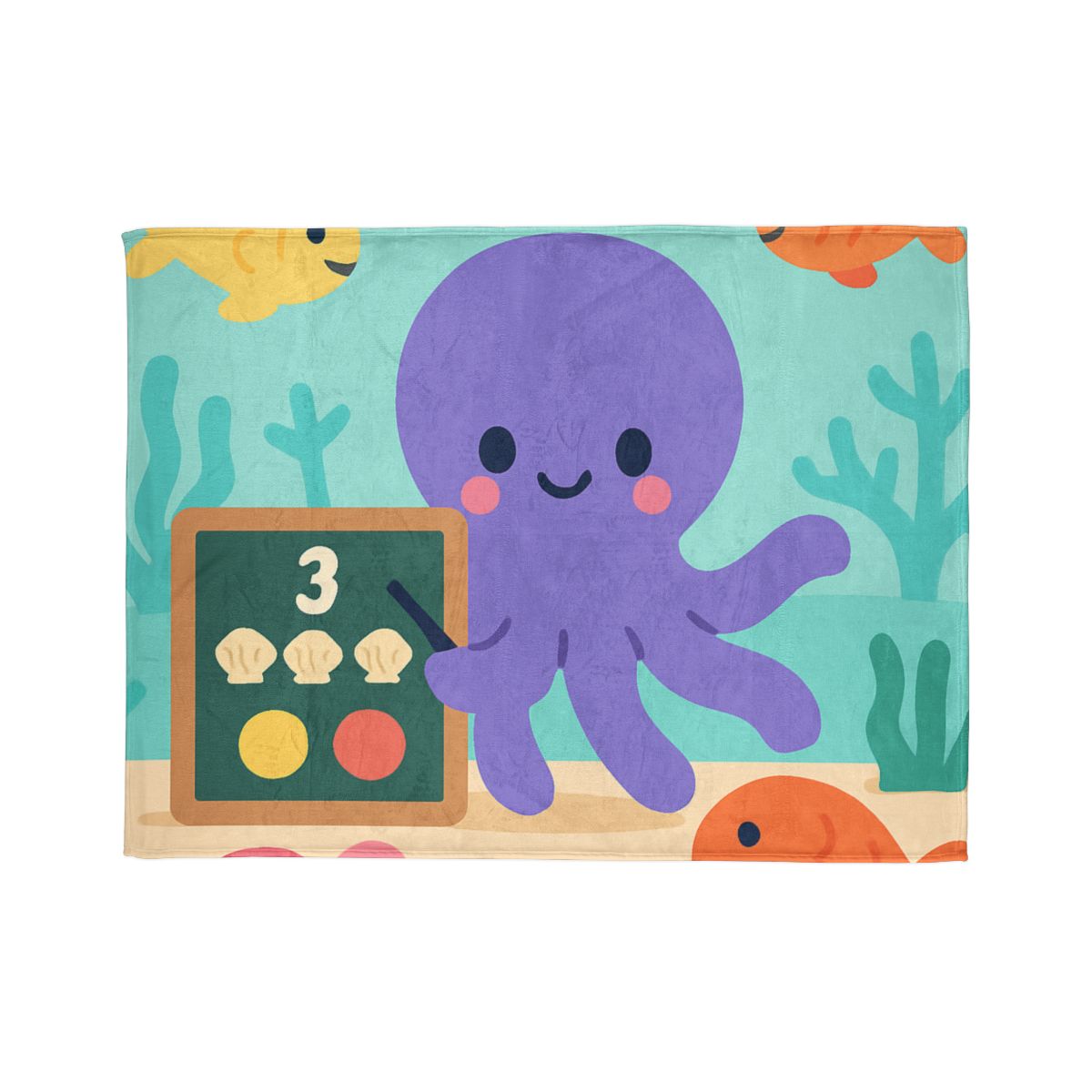Coral Classroom Octopus decorative home blankets