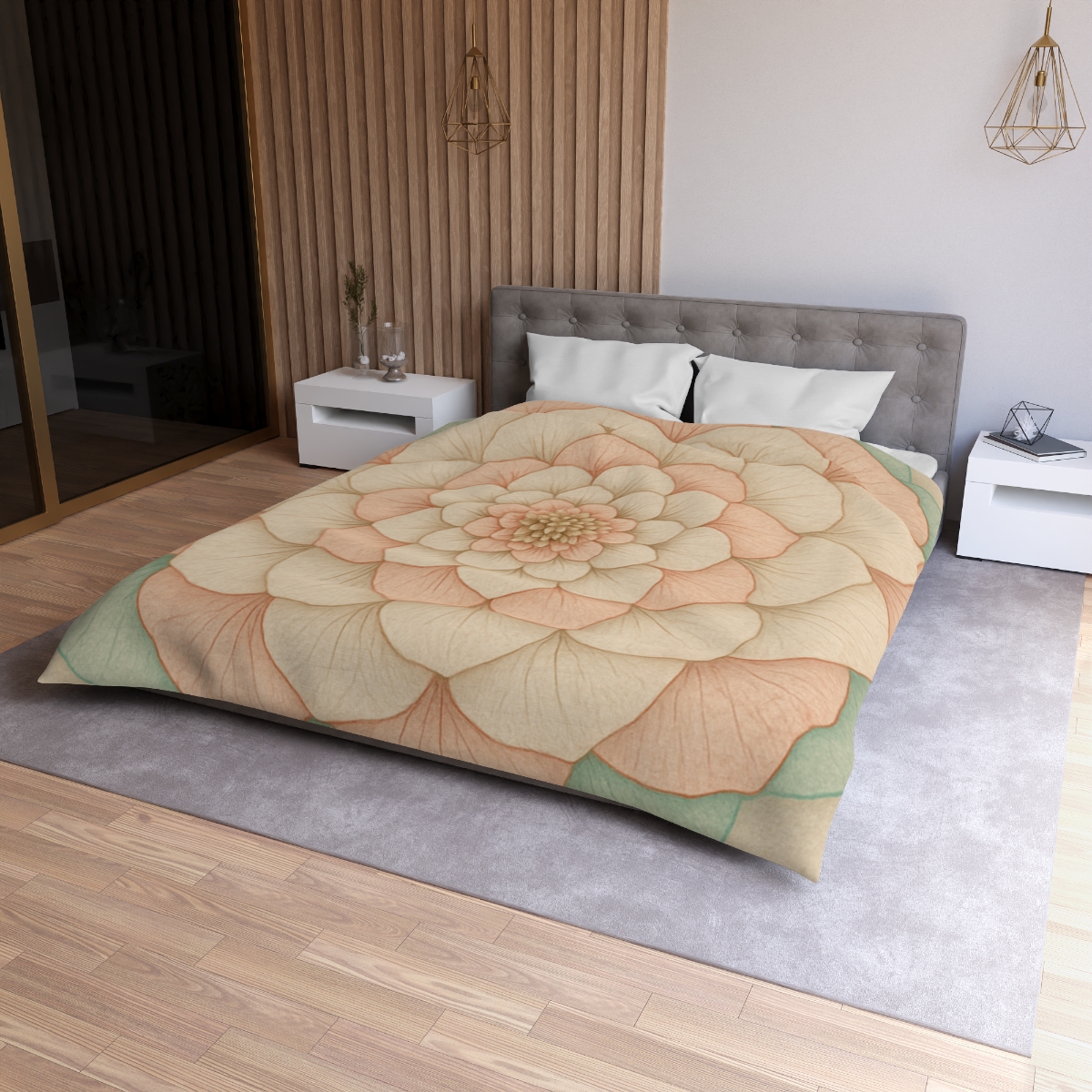 Petal Concentric Echoes designer printed duvets