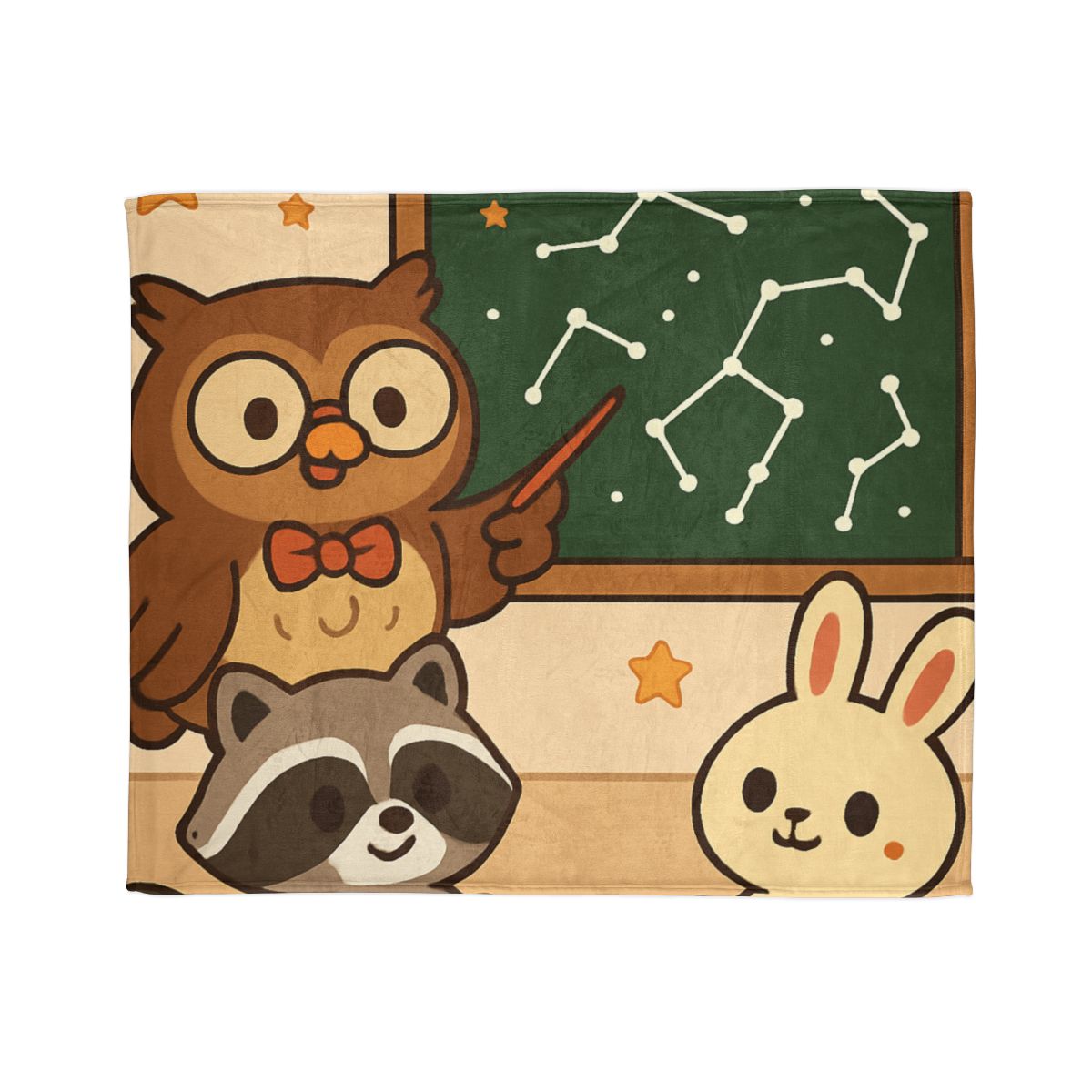 Comet Classroom Owl And The Star Map Chalkboard personalized cozy blankets