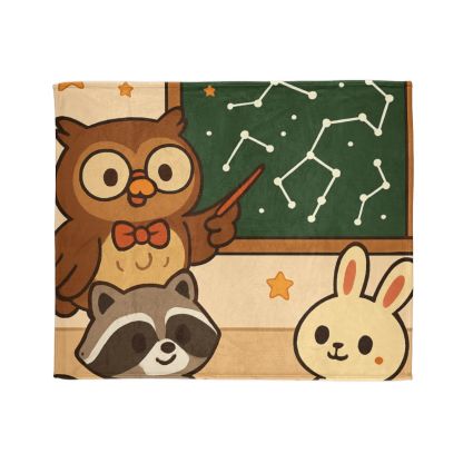 Comet Classroom Owl And The Star Map Chalkboard personalized cozy blankets