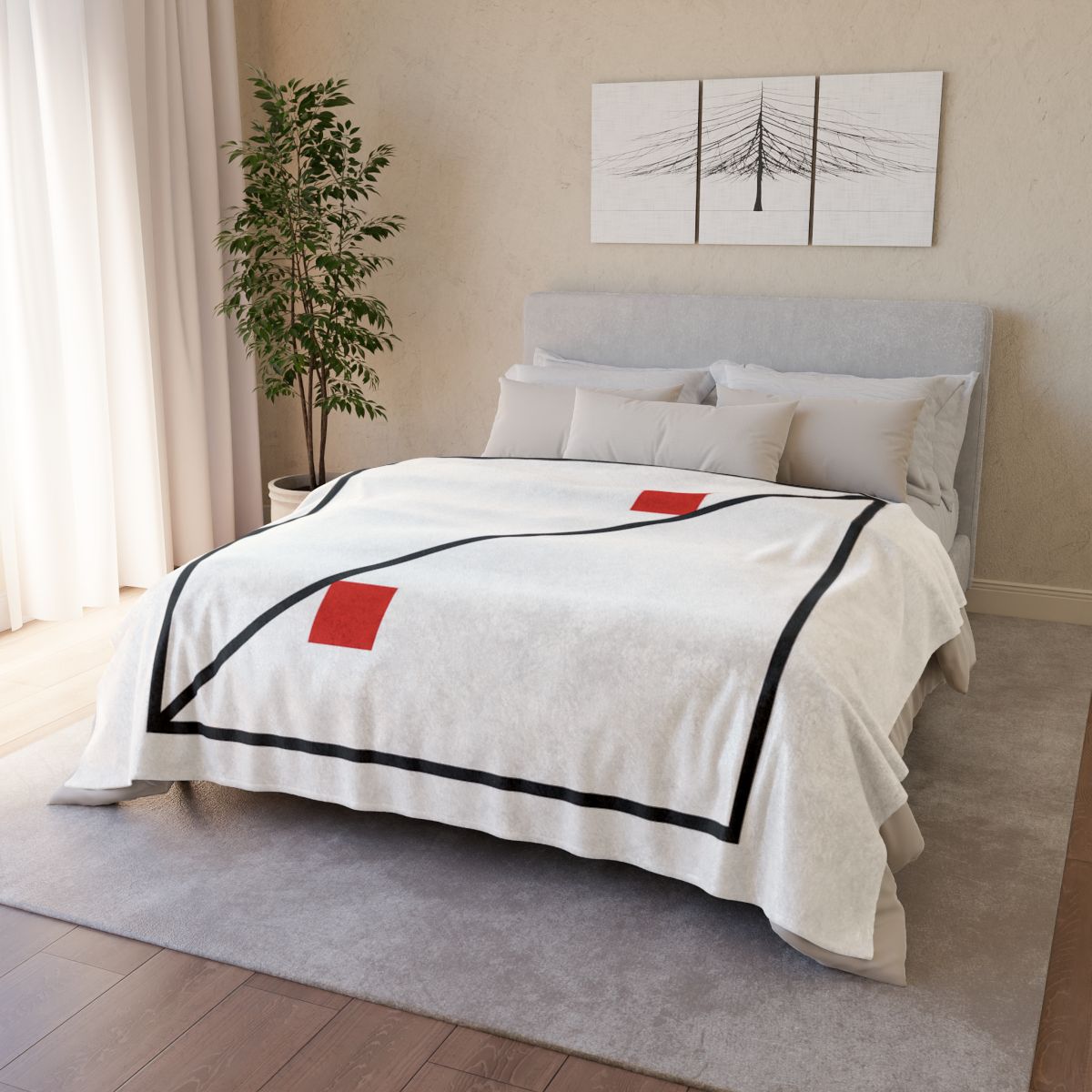 Diagonal Frame Split personalized cozy blankets