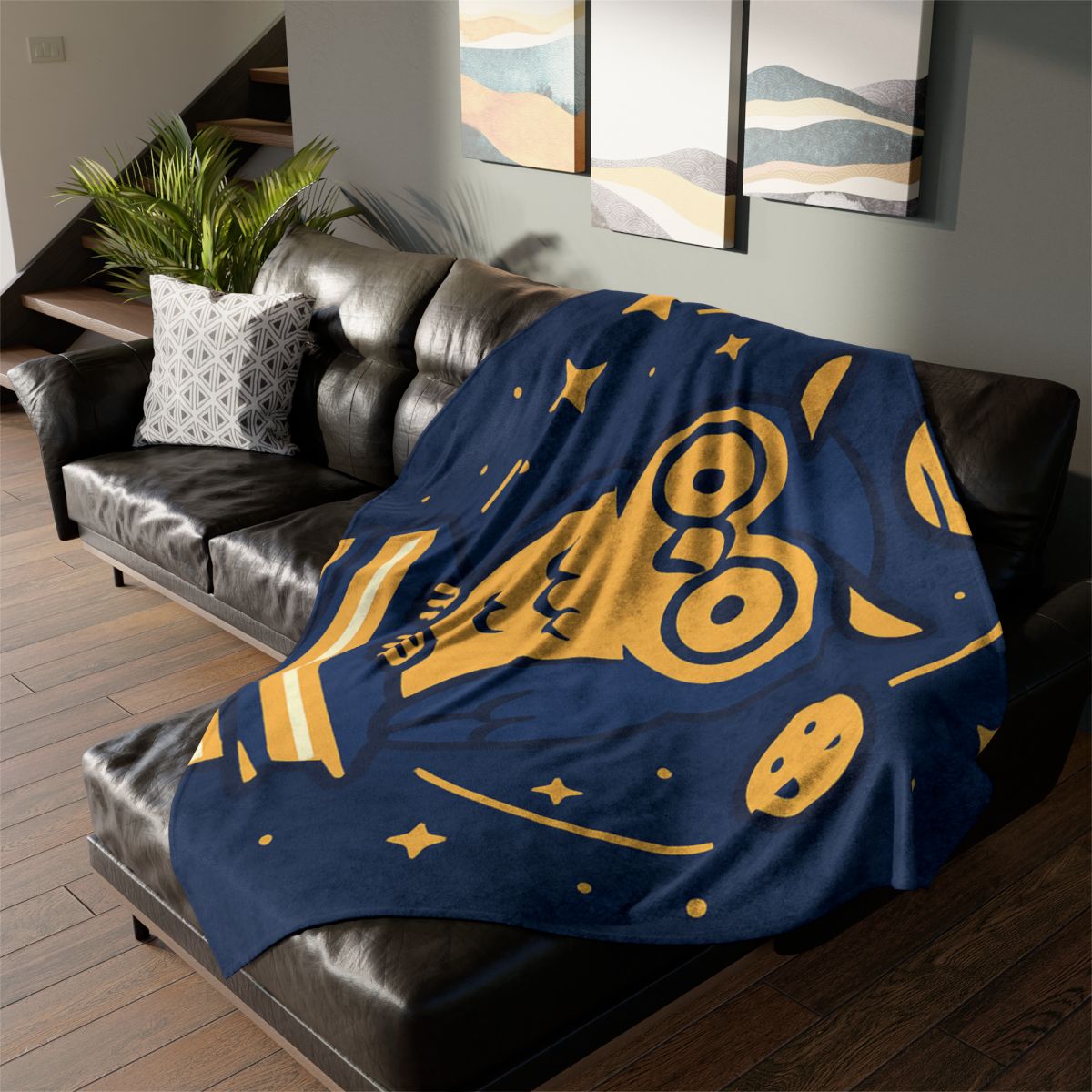 Galactic Owl Library personalized cozy blankets