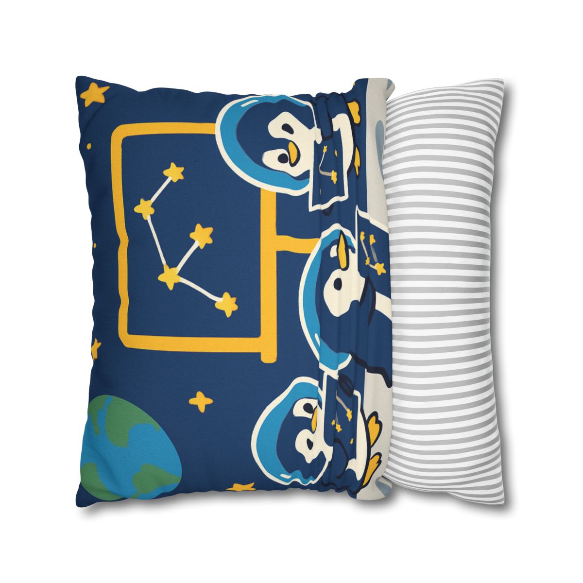 Space School For Curious Penguins personalized pillow covers