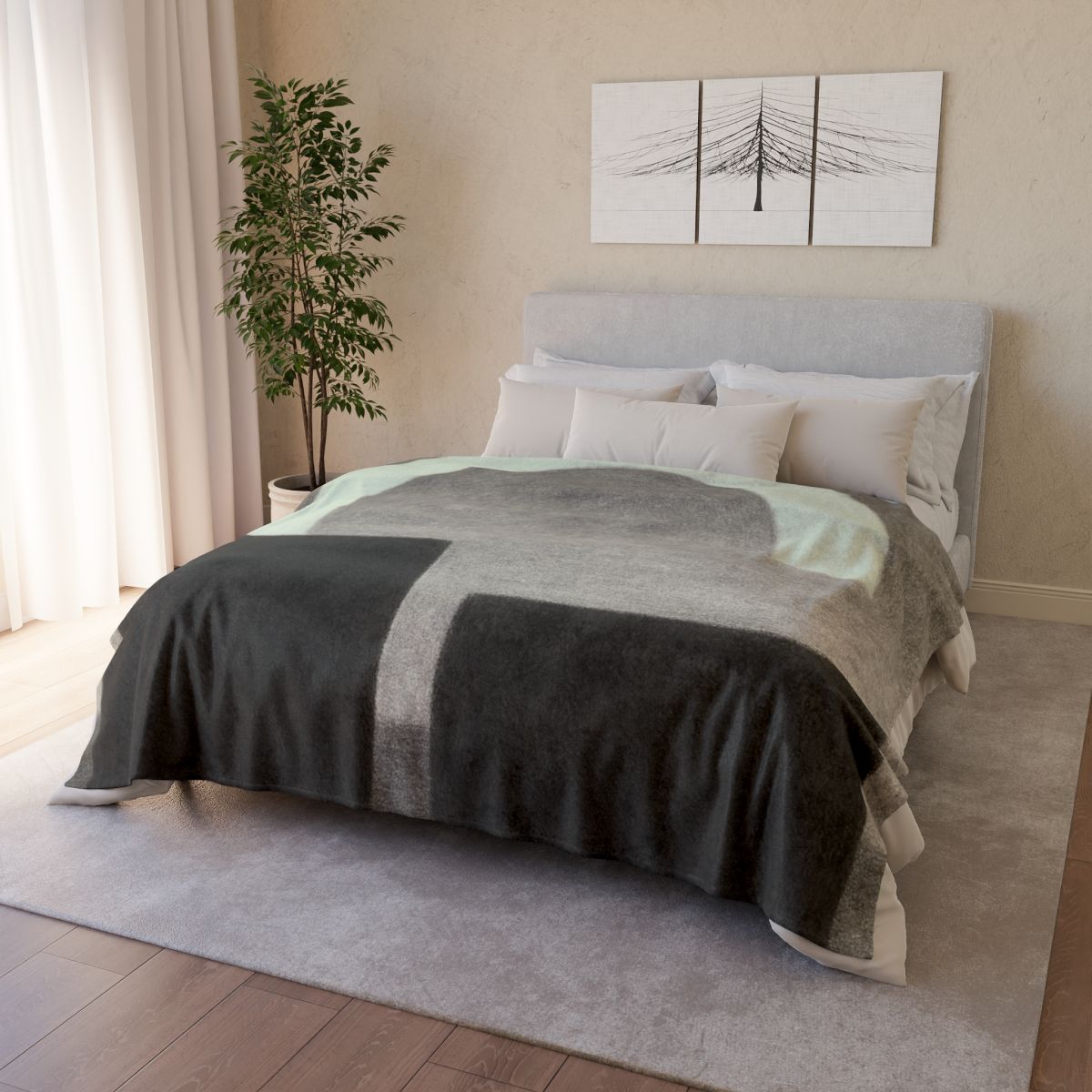 Arc Window Over Twin Blocks warm winter blankets