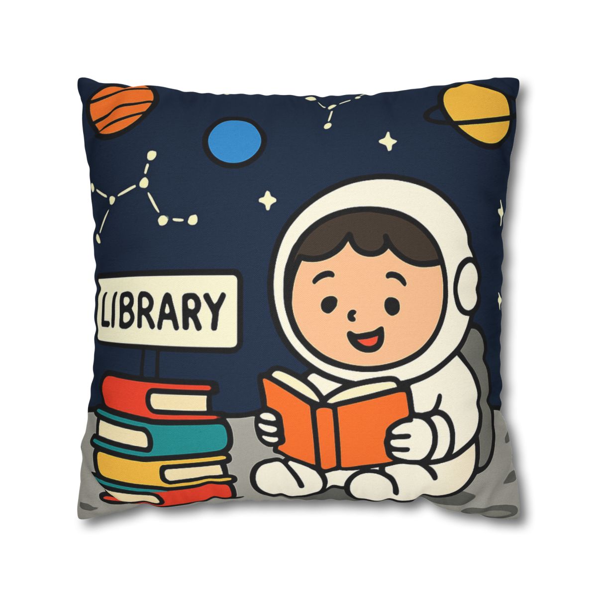 Galaxy Library On The Moon custom pillow cases