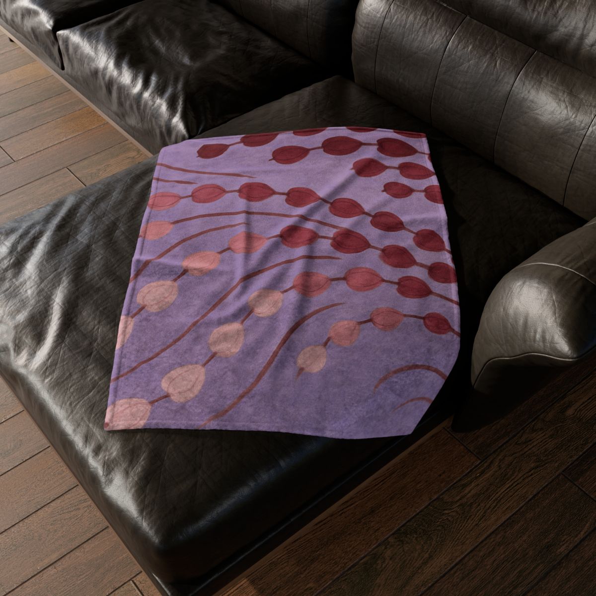 Spiral Bud Cascade designer printed blankets
