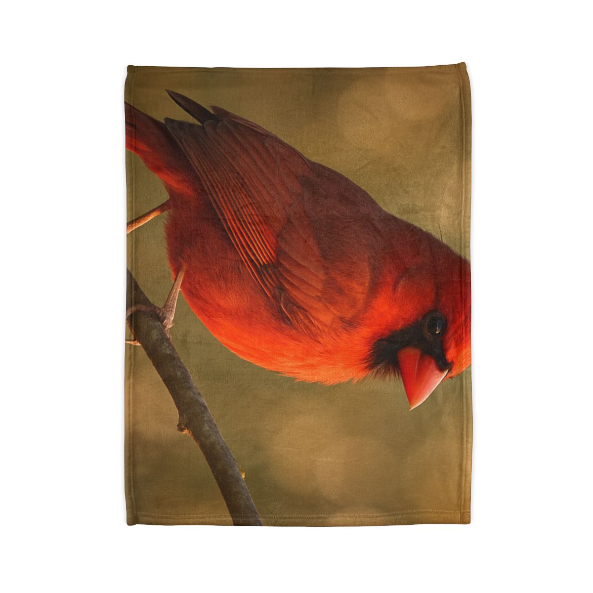 Crimson Pulse Northern Cardinal warm winter blankets