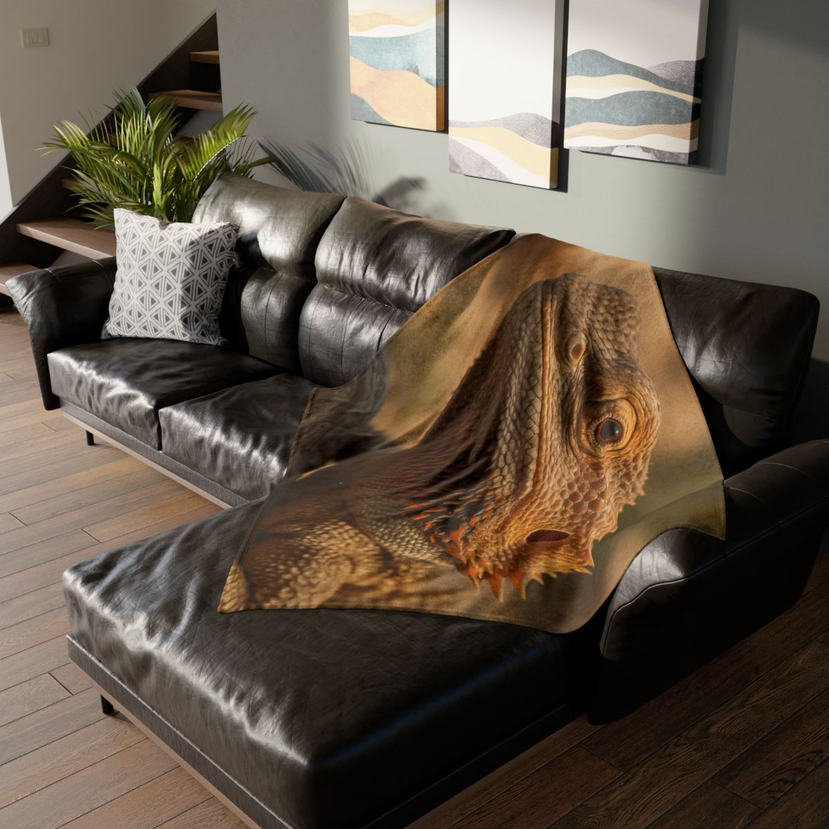 Ember Crest Bearded Dragon personalized cozy blankets