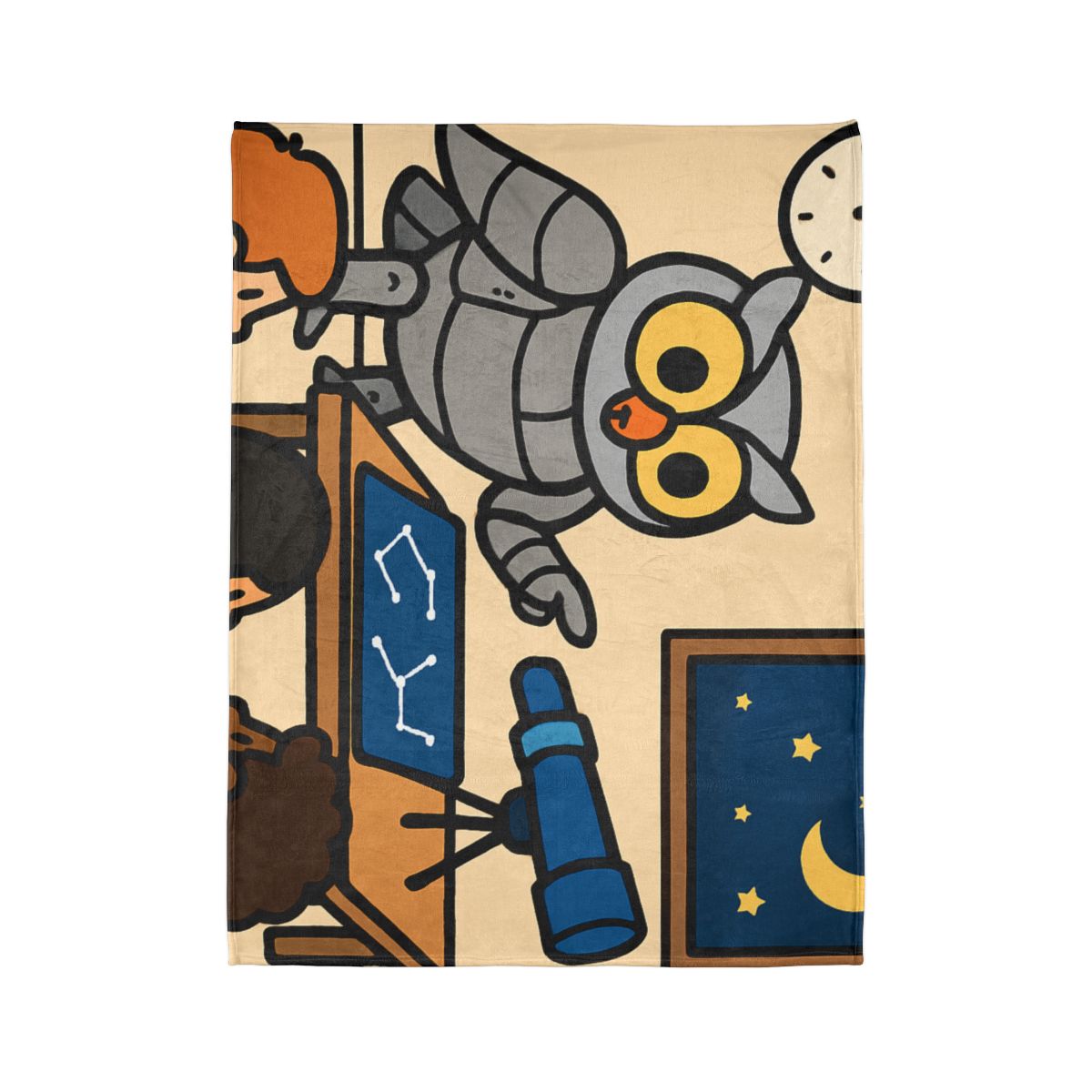 Robot Owl Telescope Workshop warm winter blankets