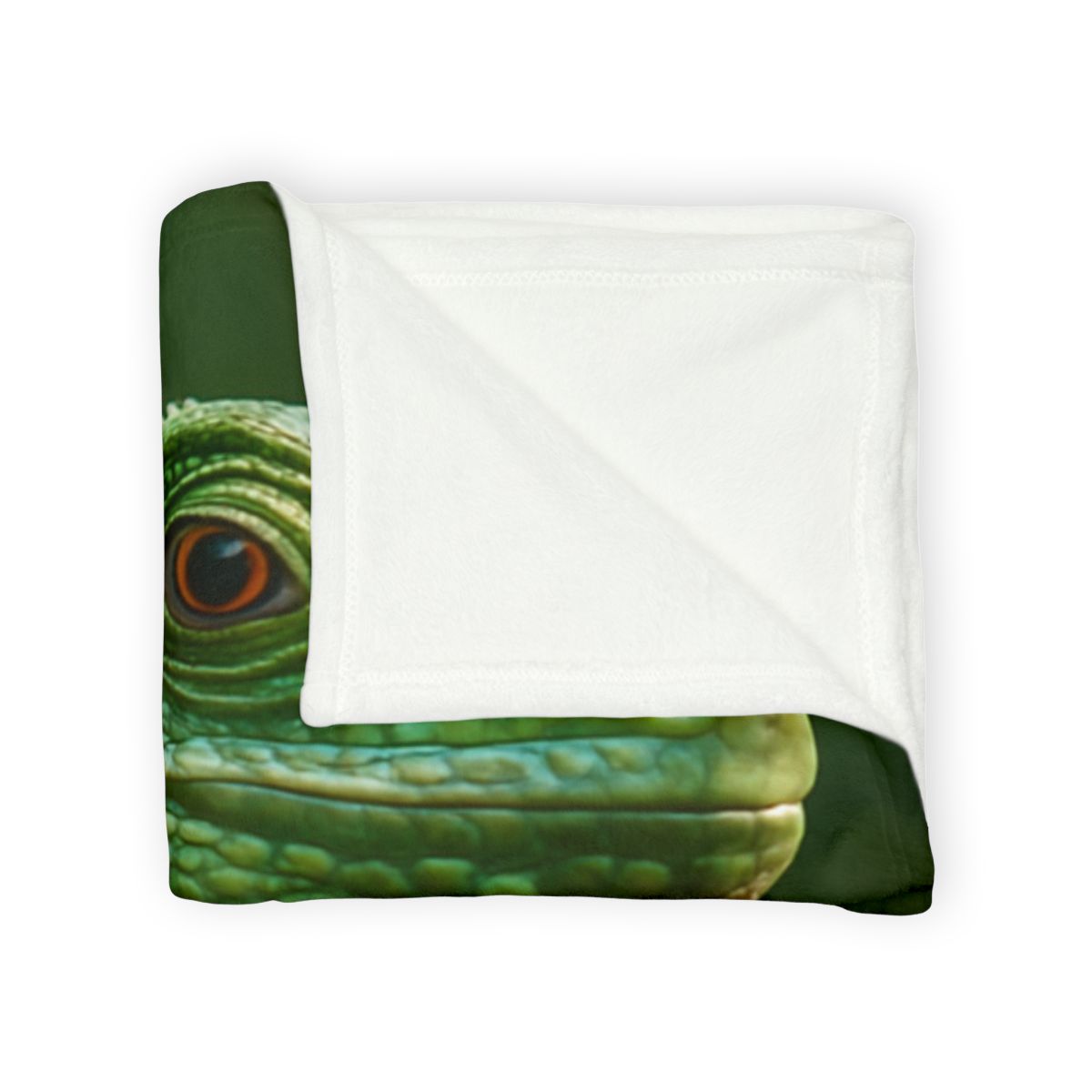 Emerald Gaze Green Iguana personalized cozy blankets
