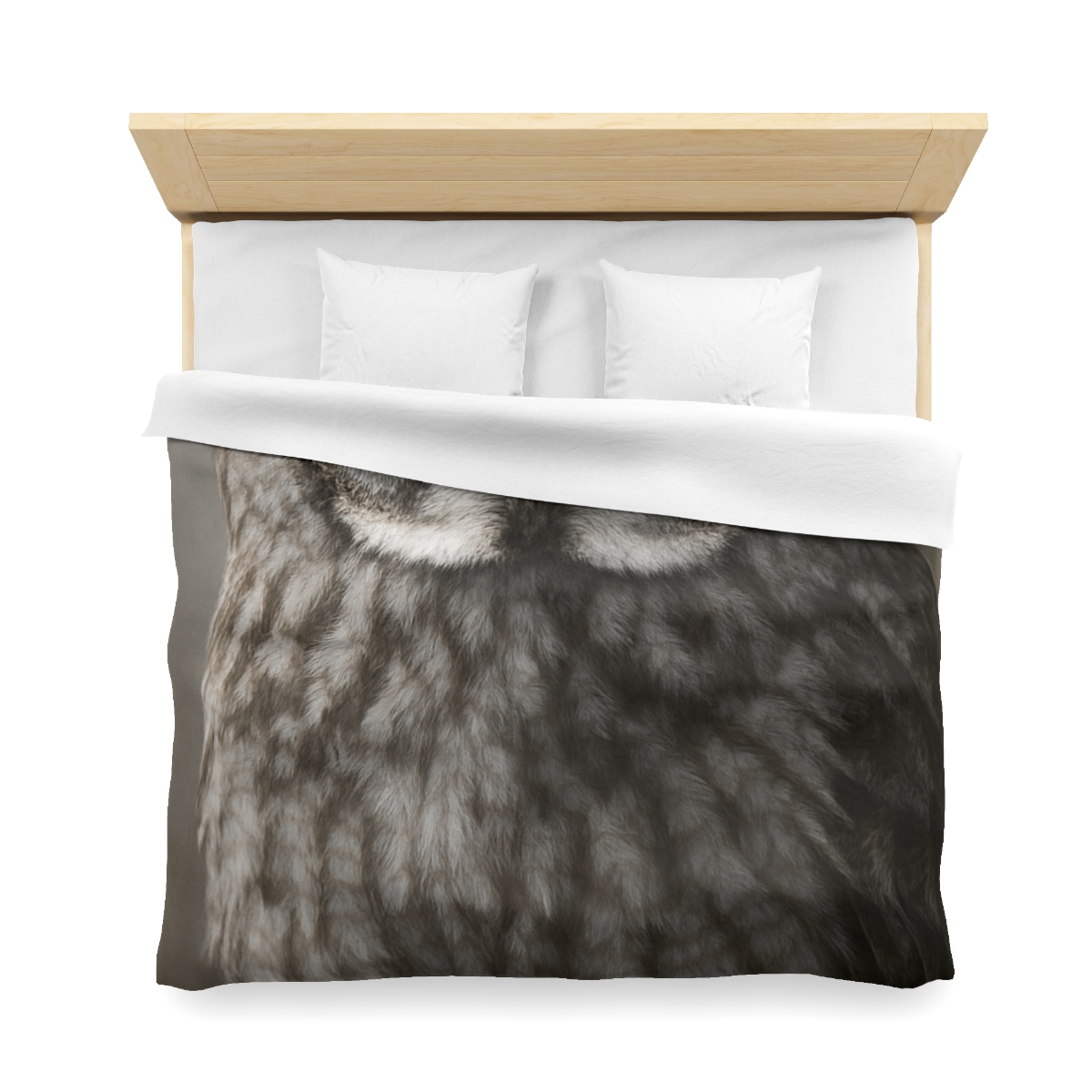 Frost Note Great Gray Owl warm winter duvets