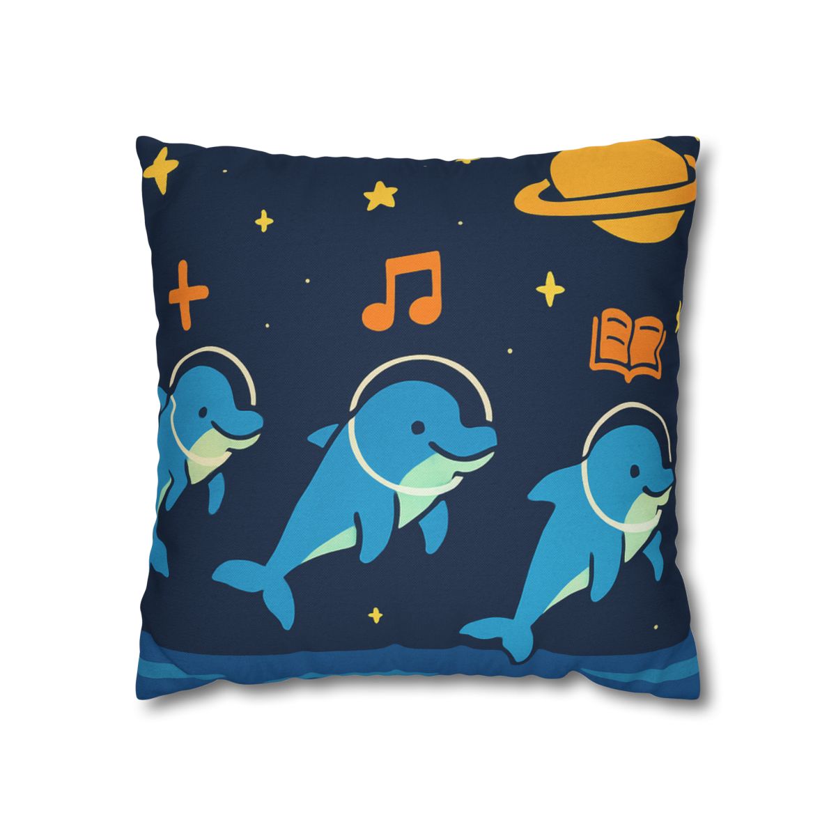 Space School Of The Ocean Dolphins designer print pillow cases