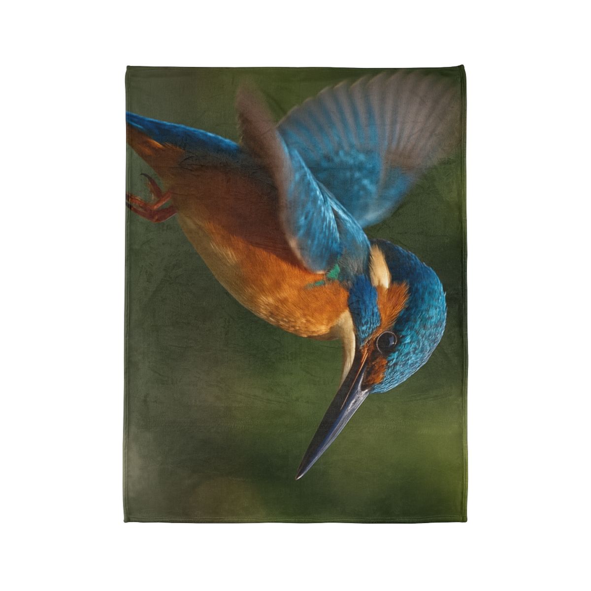 Kingfisher Sapphire Dive stylish throw blankets