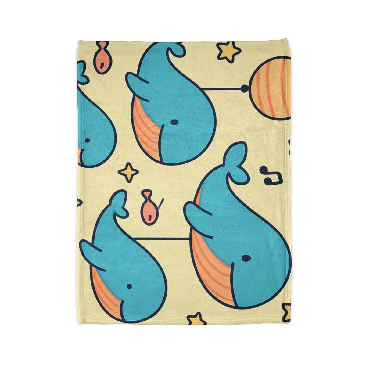 Cosmic Whale Parade soft fleece blankets