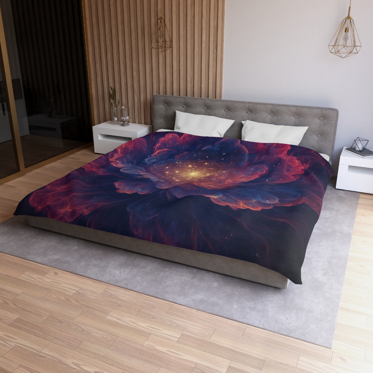 Fractal Nebula Bloom custom duvets