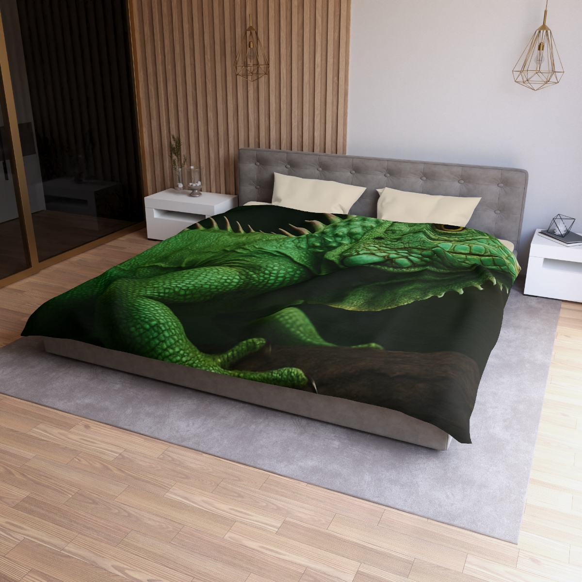 Mirror Glide Green Iguana duvets for gifts
