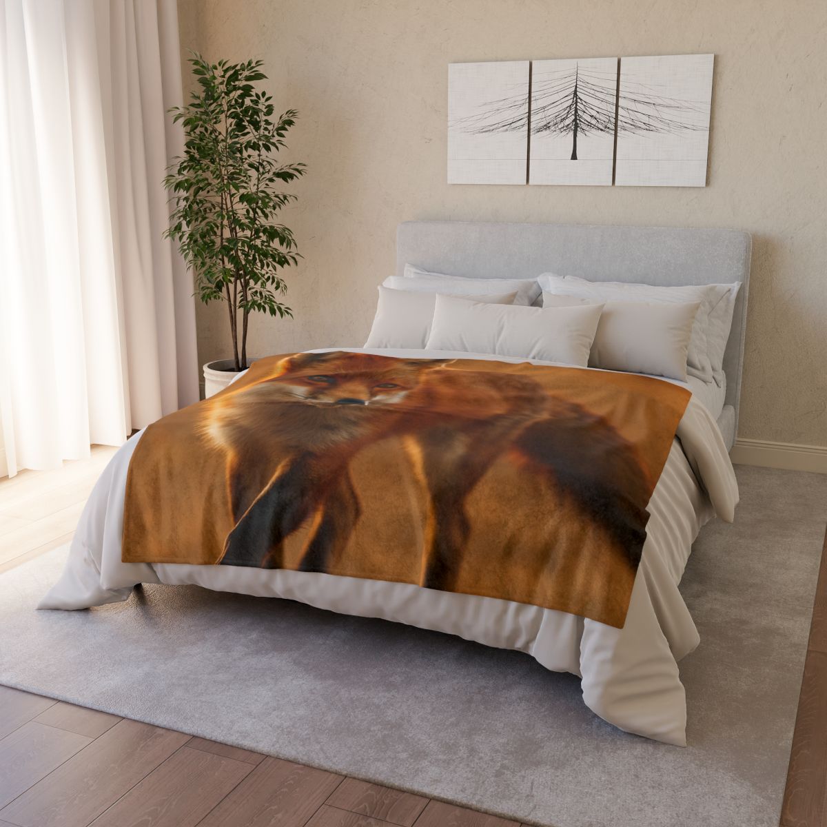 Crimson Whisper Red Fox warm winter blankets