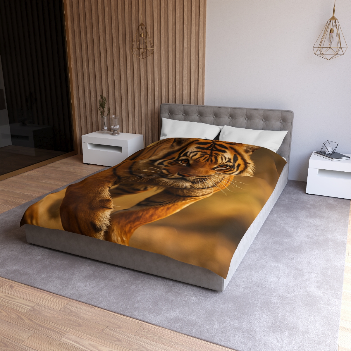 Crimson Stride Tiger duvets for gifts