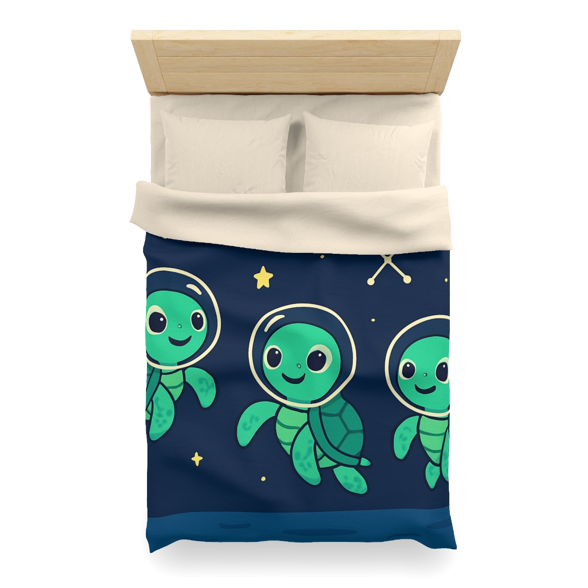 Space School Of The Curious Sea Turtles personalized bedding duvets