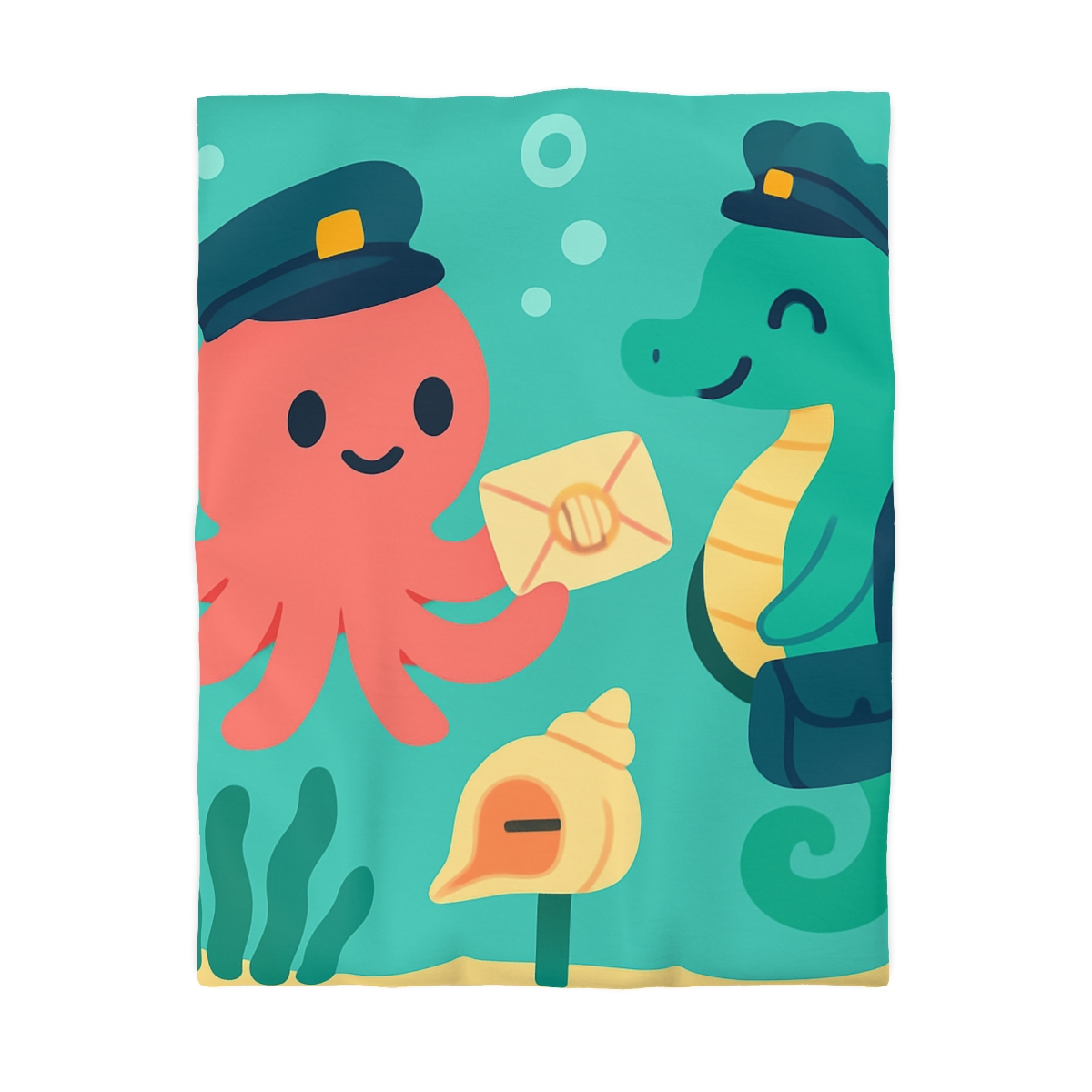 Glow Reef Post Office For Seahorse Mail personalized bedding duvets