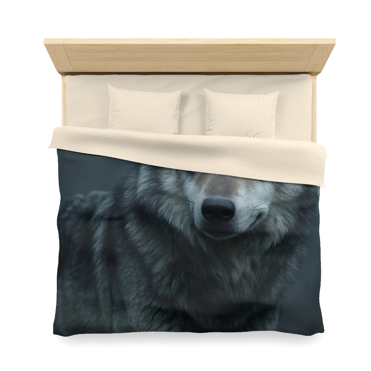 Moonlit Gaze Gray Wolf custom duvets