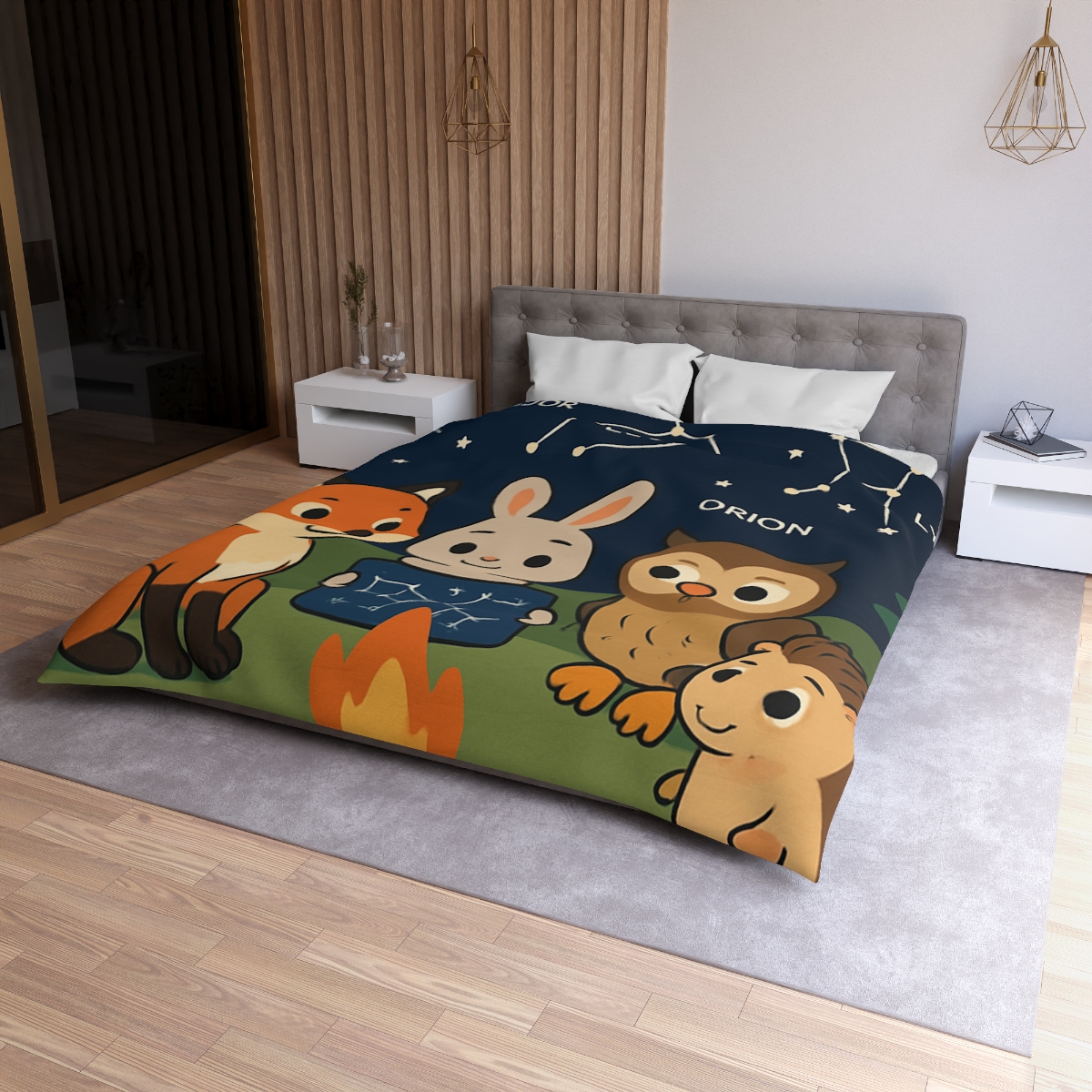 Constellation Campfire Critters custom duvets