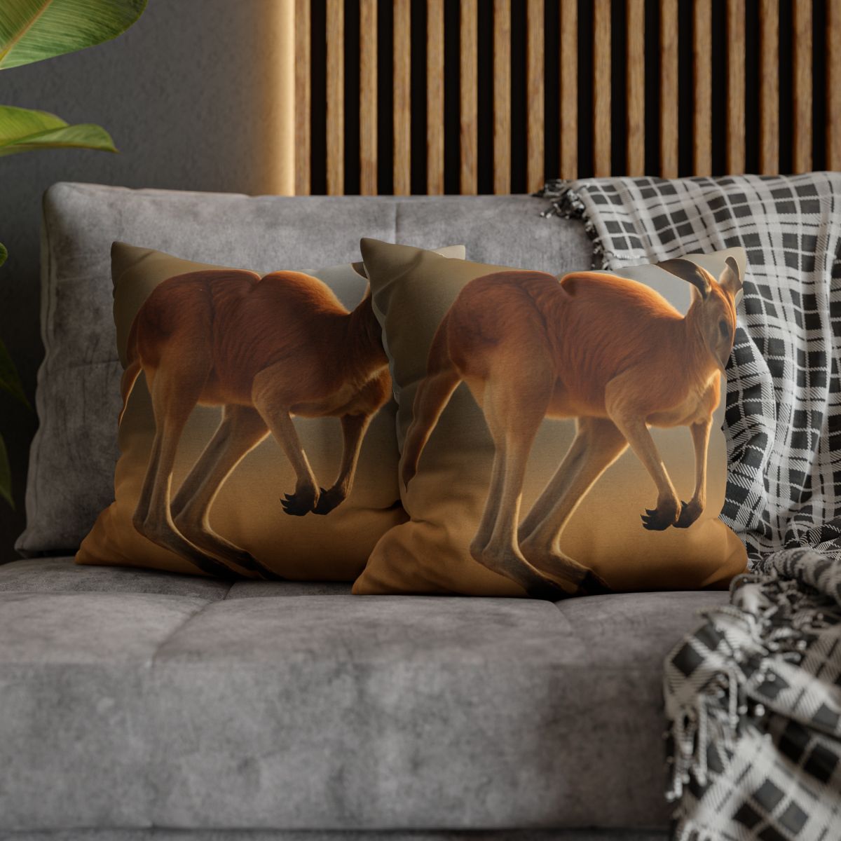 Ember Hop Red Kangaroo trendy patterned pillow cases