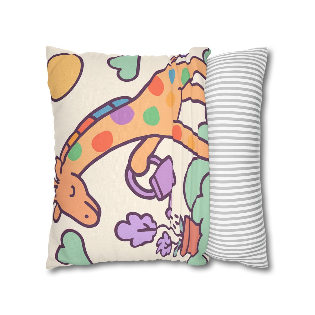 Cloud Garden With Rainbow Giraffe trendy patterned pillow cases
