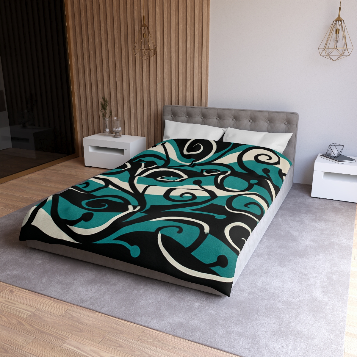 Vine Curl Wave Interference trendy bedroom duvets