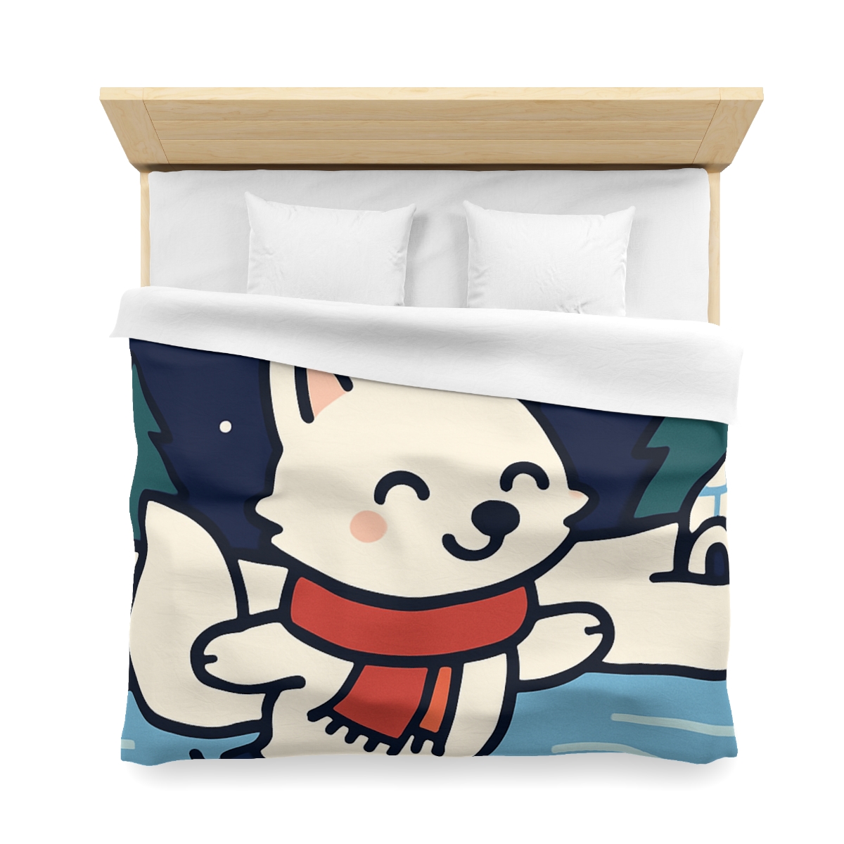 Aurora Snow Fox Skate Night custom duvets