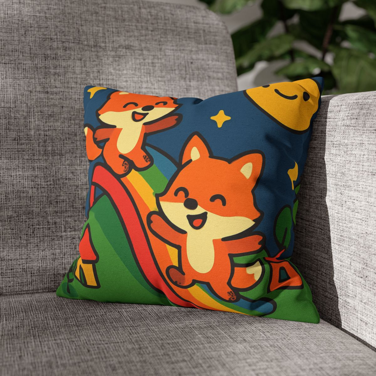 Planet Playground Of The Friendly Foxes trendy patterned pillow cases