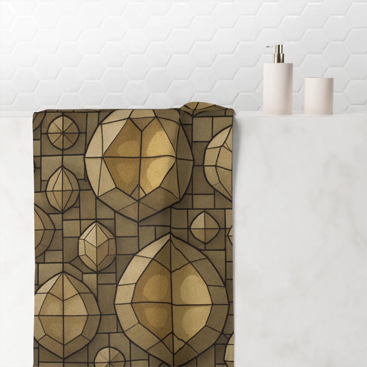 Seed Pod Facet Mosaic unique gift towels