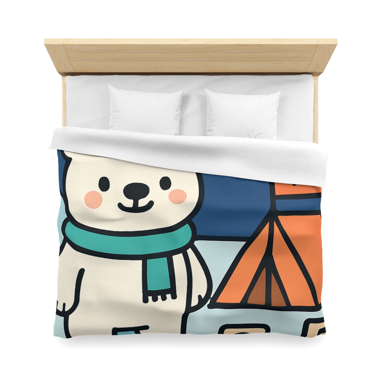 Polar Bear Aurora Math Camp stylish duvet covers