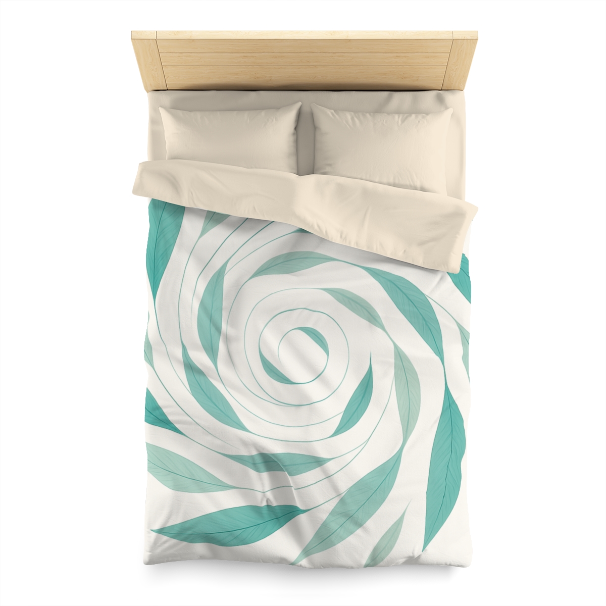 Orbiting Leaf Halo designer printed duvets