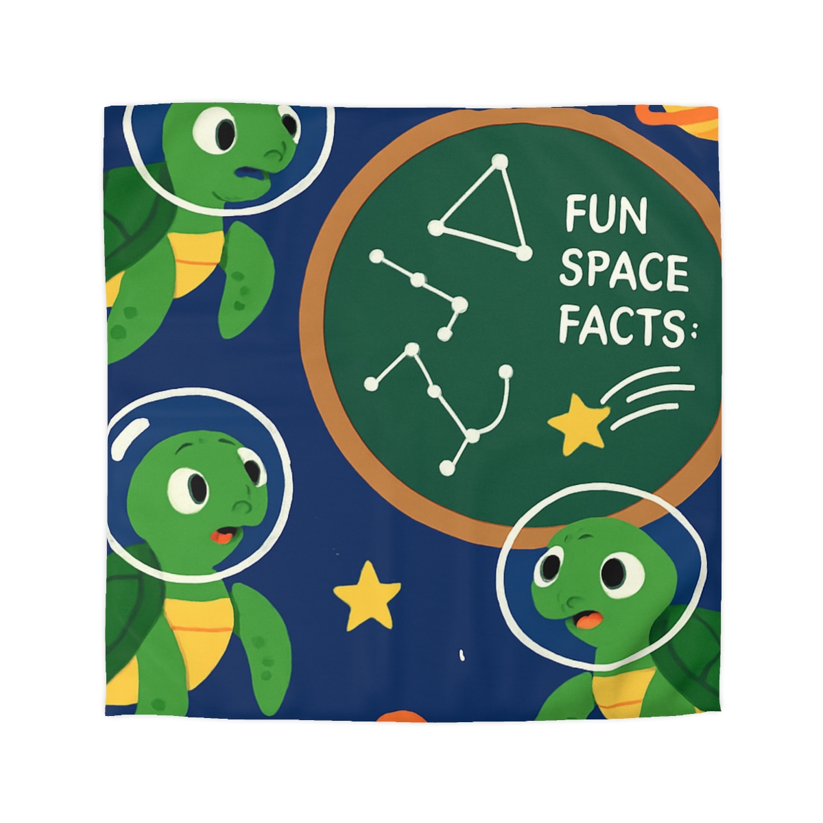 Space School Of Curious Sea Turtles soft comforter duvets