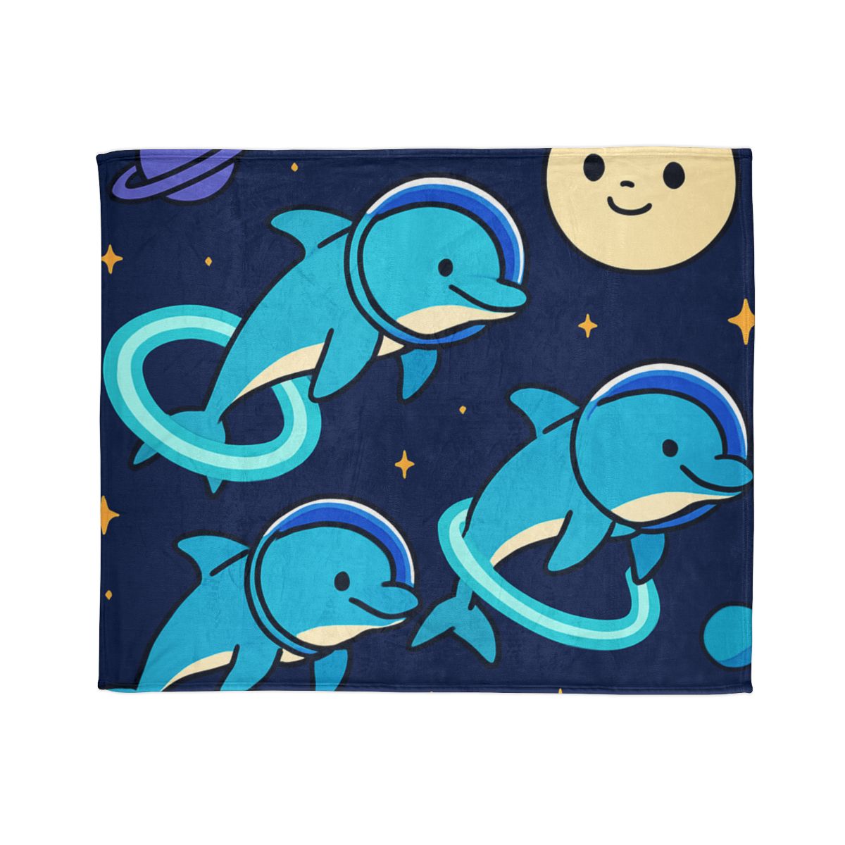 Cosmic Dolphin Playground trendy patterned blankets