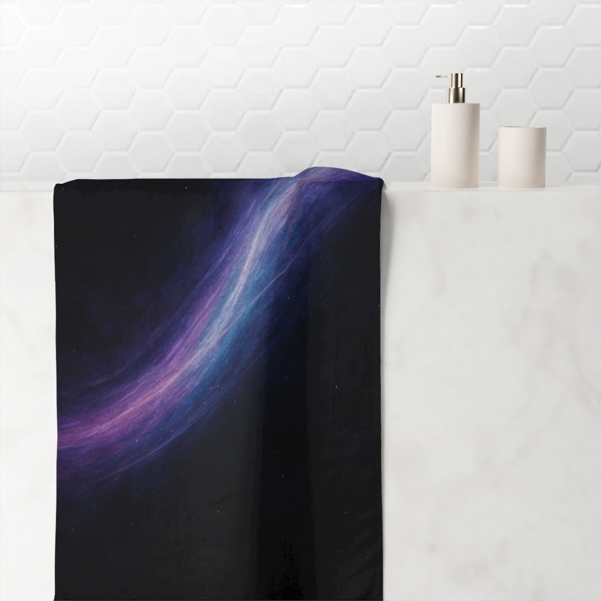 Spectral Cosmic Ribbon Arc trendy hand towels