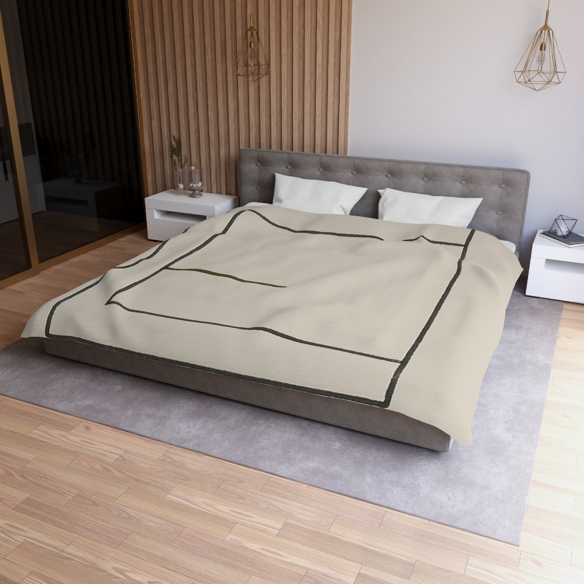 Nested Square And Crossing Short Line personalized bedding duvets